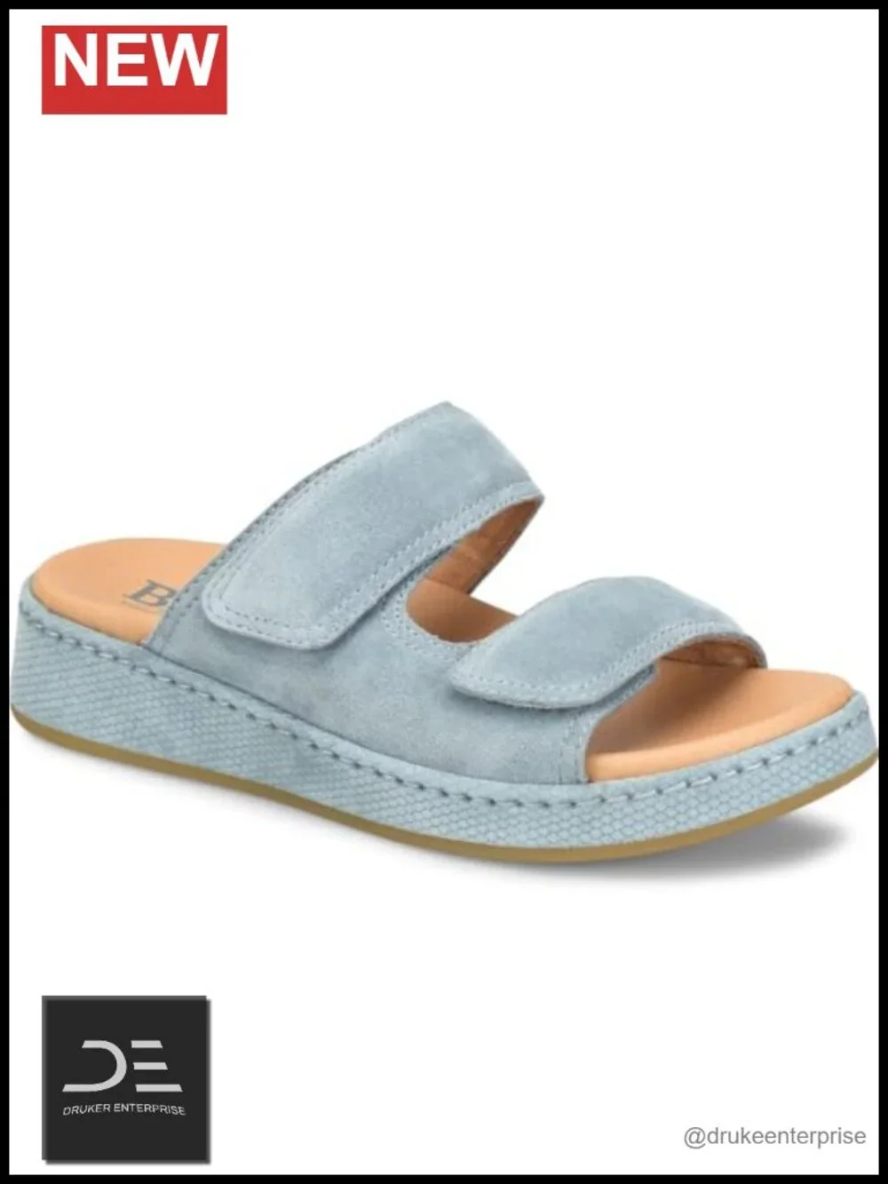 Born Vivian Womens Suede Wedge Sandals Open Toe Hook Loop Casual